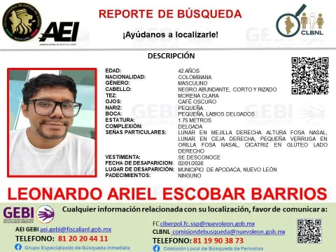 Exige Ibero Puebla localización del maestro, Leonardo Ariel Escobar Barrios, desaparecido en Apodaca, Nuevo León.