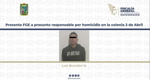 Presenta FGE a presunto responsable por homicidio en la colonia 2 de Abril.
