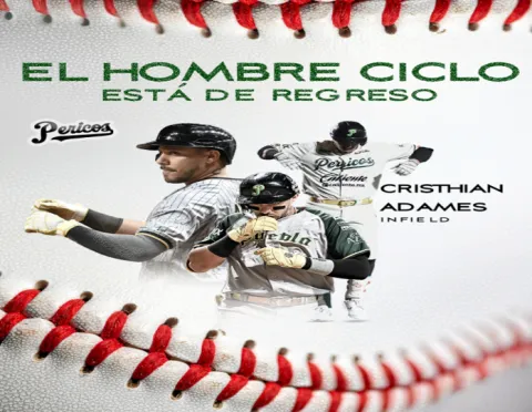 El dominicano Cristhian Adames continuará escribiendo historias con los Pericos de Puebla.