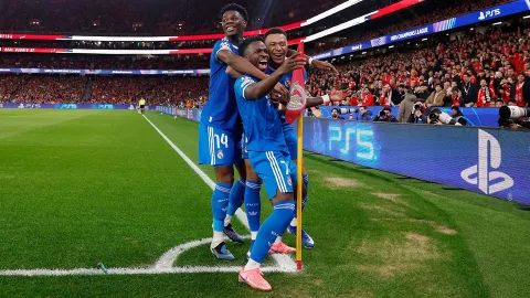 Con golazo de Vini Jr., Real Madrid ganó de visita 1-0 al Benfica en la Champions League.