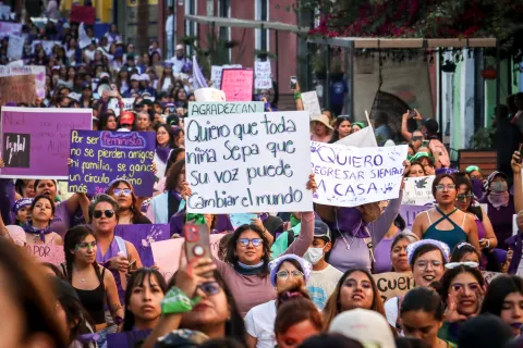 8M Puebla: Marchas por justicia, igualdad de derechos y fin a la violencia de género.