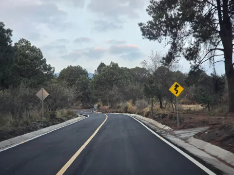 Así luce la nueva carretera al Izta-Popo en Puebla.
