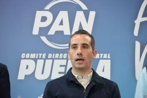 Dirigente del Partido Acción Nacional (PAN) en el estado de Puebla, Mario Riestra Piña.