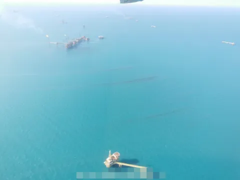 Realizan patrullaje aéreo de vigilancia en el Golfo de México y litoral de Veracruz y Tabasco.