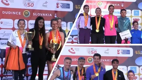 Sofía Ramos con medalla de oro en Eslovaquia.