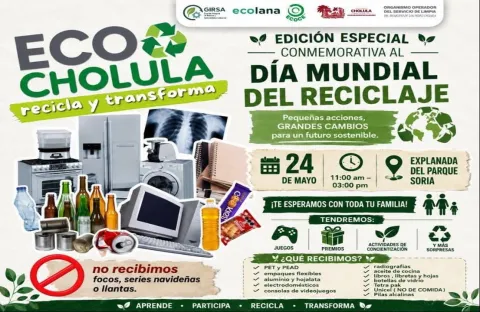 Eco Cholula realizará jornada especial de reciclaje en San Pedro Cholula.
