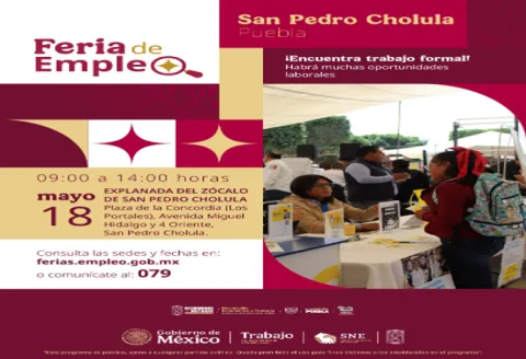 Buscas chamba, realizarán Feria del Empleo en San Pedro Cholula.