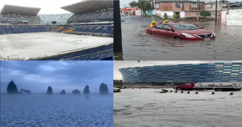 Este martes así quedó Puebla vestida de blanco.