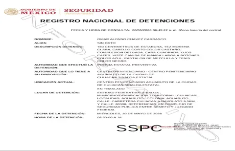 Es detenido en Sinaloa Omar Chávez, hijo de Julio César Chávez.