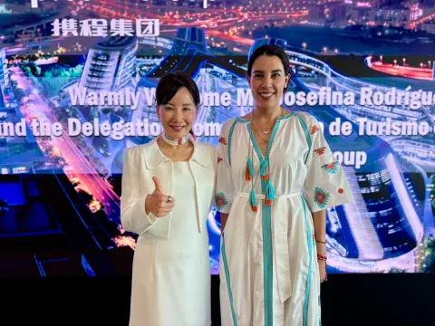 Josefina Rodríguez Zamora inicia gira de trabajo por China para promocionar la oferta turística de México en el mercado asiático.